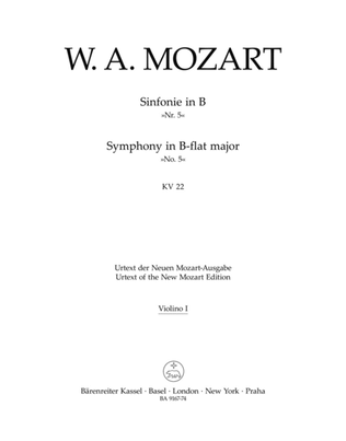 Symphony, No. 5 B flat major, KV 22