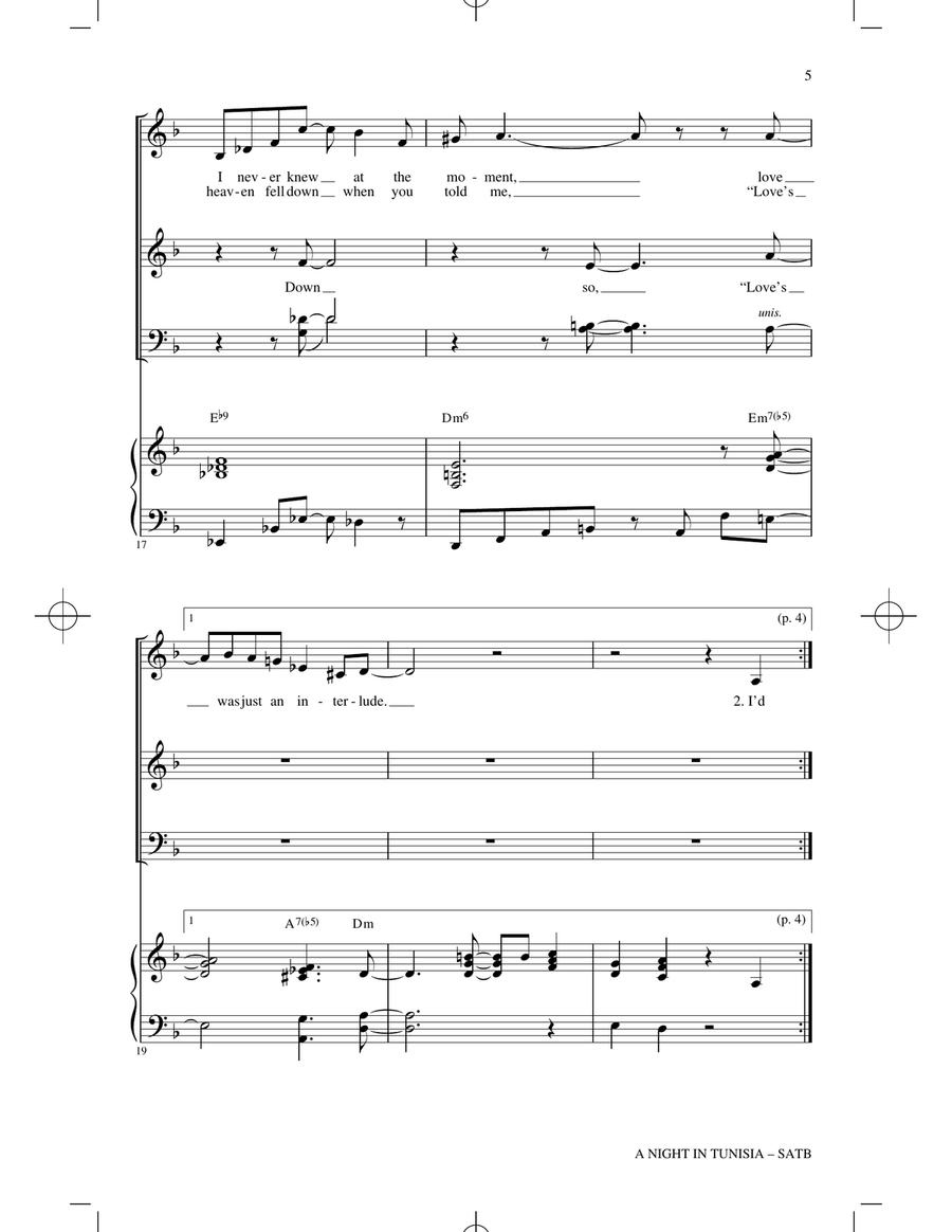 A Night In Tunisia (arr. Paris Rutherford) 4-Part scores gallery preview page 3