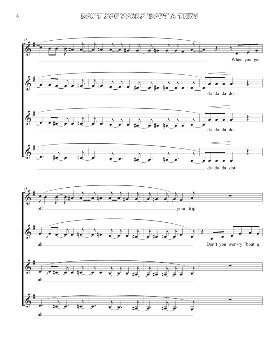 Don't You Worry 'bout A Thing SSAA scores gallery preview page 6