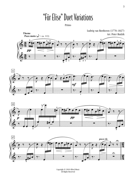 Für Elise Duet Variations