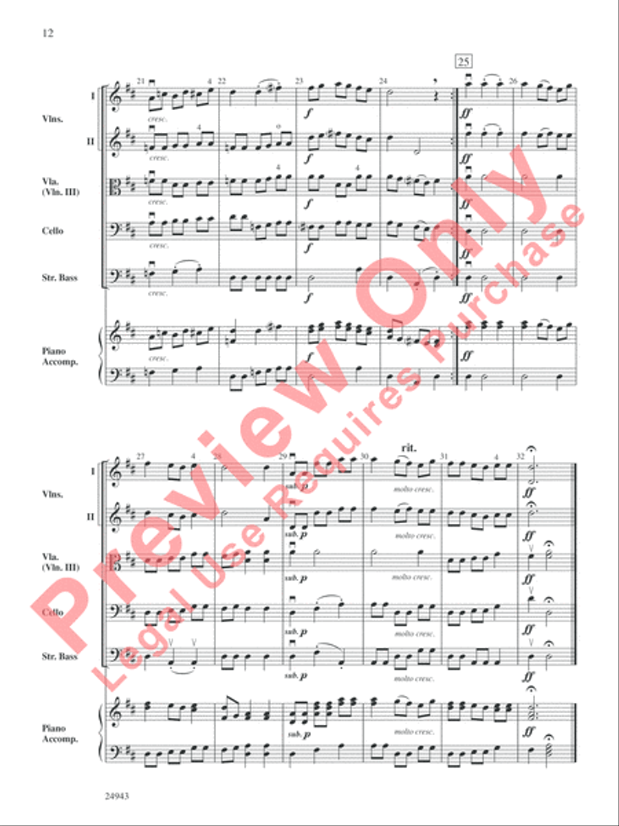 Musik of Shakespeare's Daye String Orchestra scores gallery preview page 13