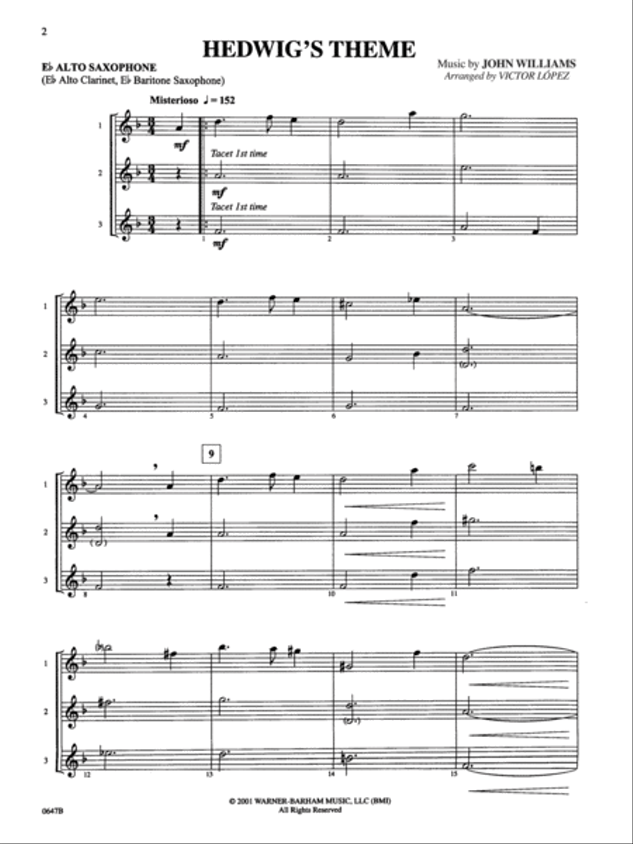 Harry Potter and the Sorcerer's Stone - Alto Saxophone Woodwind Trio scores gallery preview page 3