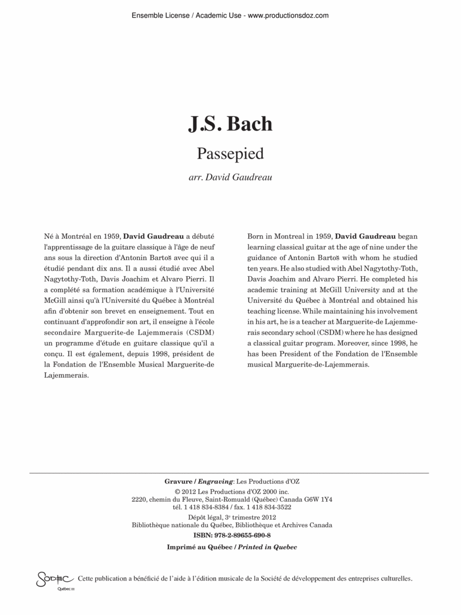 Passepied Passepied Recorder scores gallery preview page 1