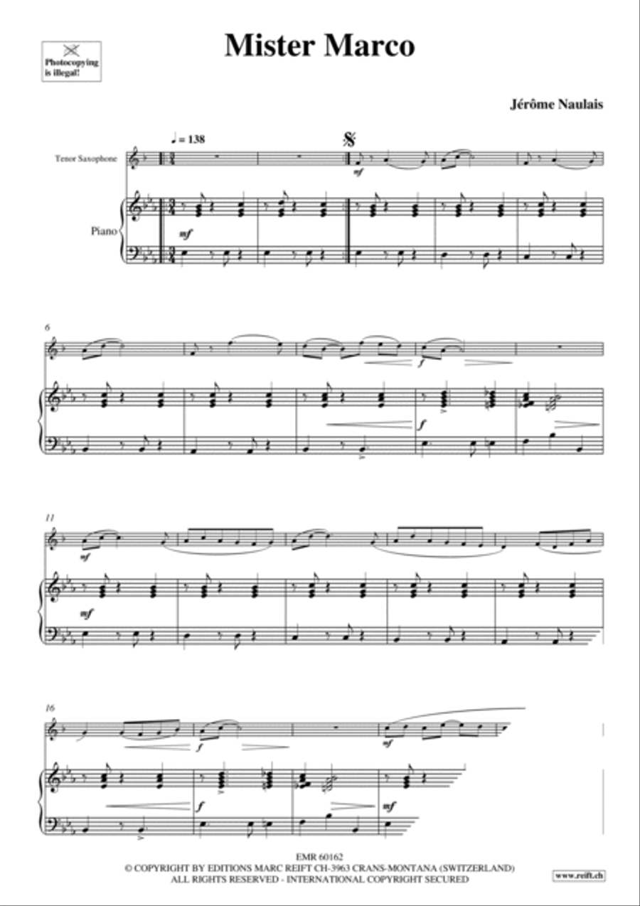 Mister Marco Tenor Saxophone scores gallery preview page 4