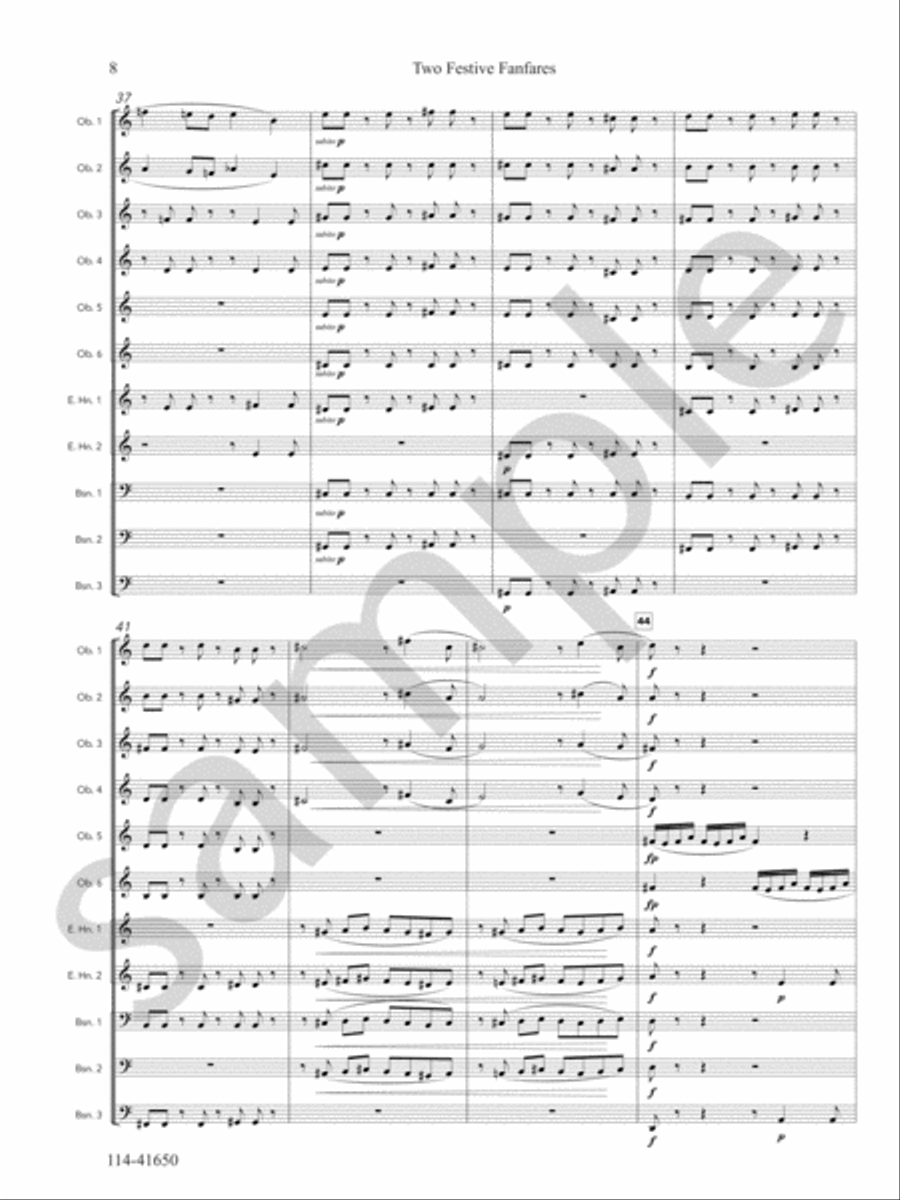 Two Festive Fanfares Chamber Music scores gallery preview page 9