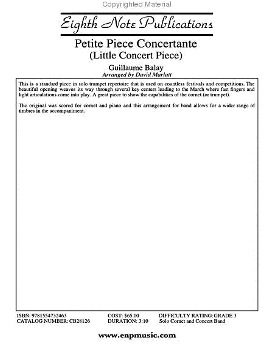 Petite Piece Concertante (Little Concert Piece) Concert Band scores gallery preview page 3