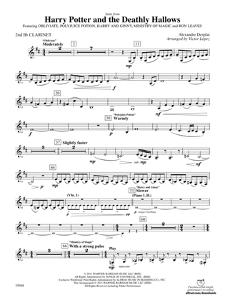 Harry Potter and the Deathly Hallows, Part 1, Suite from: 2nd B-flat Clarinet