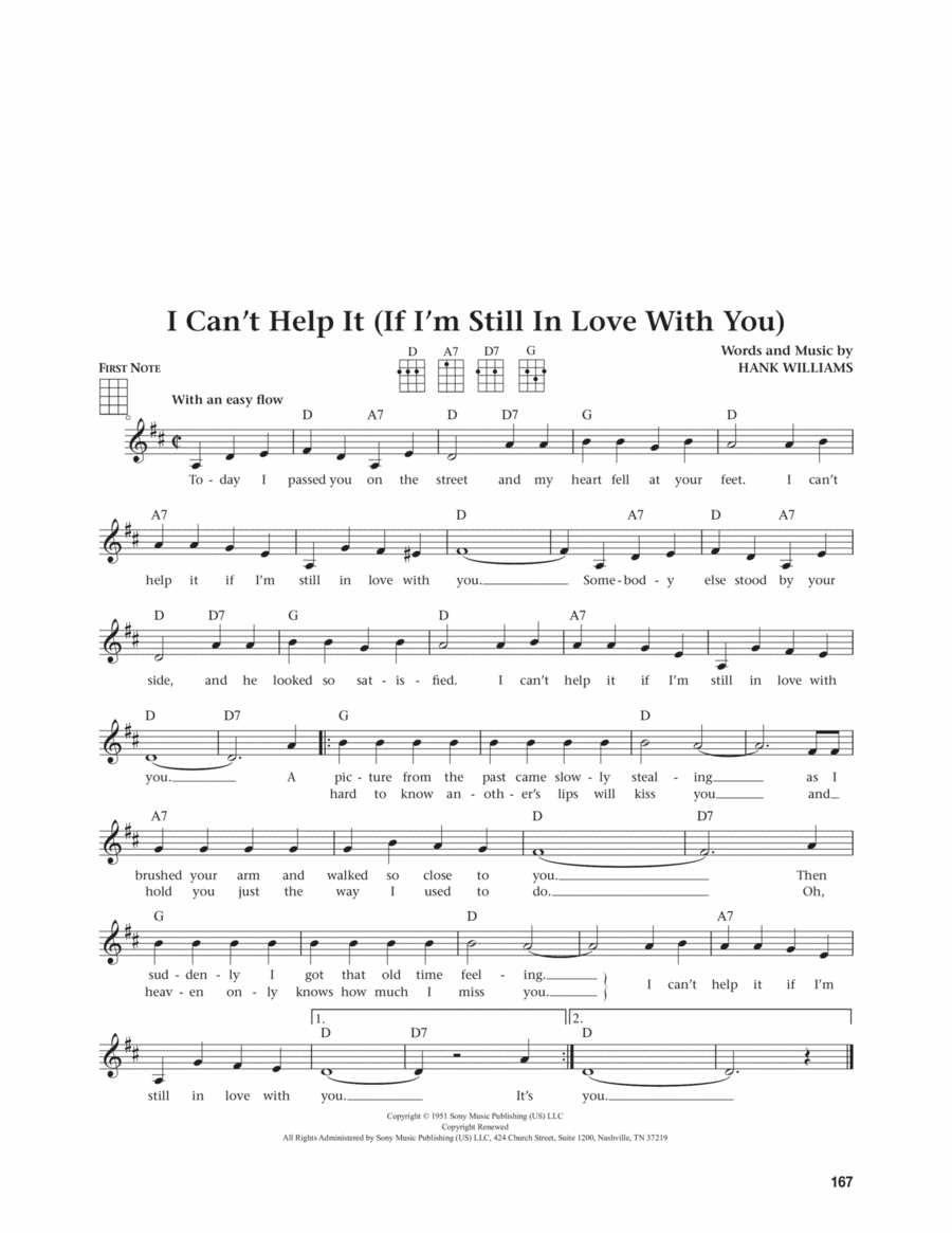 I Can't Help It (If I'm Still In Love With You) (from The Daily Ukulele) (arr. Jim Beloff) Ukulele scores gallery preview page 1