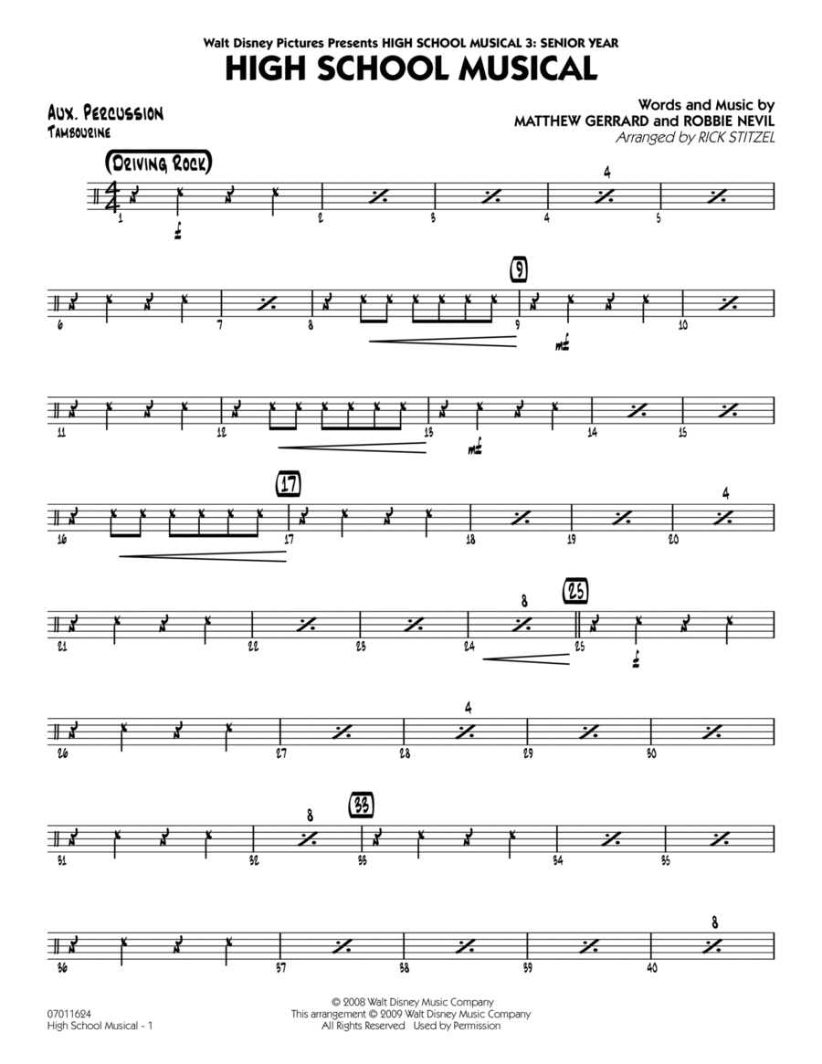 High School Musical (from "High School Musical 3: Senior Year") - Aux Percussion
