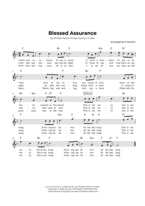 Book cover for Blessed Assurance (Key of F Major)