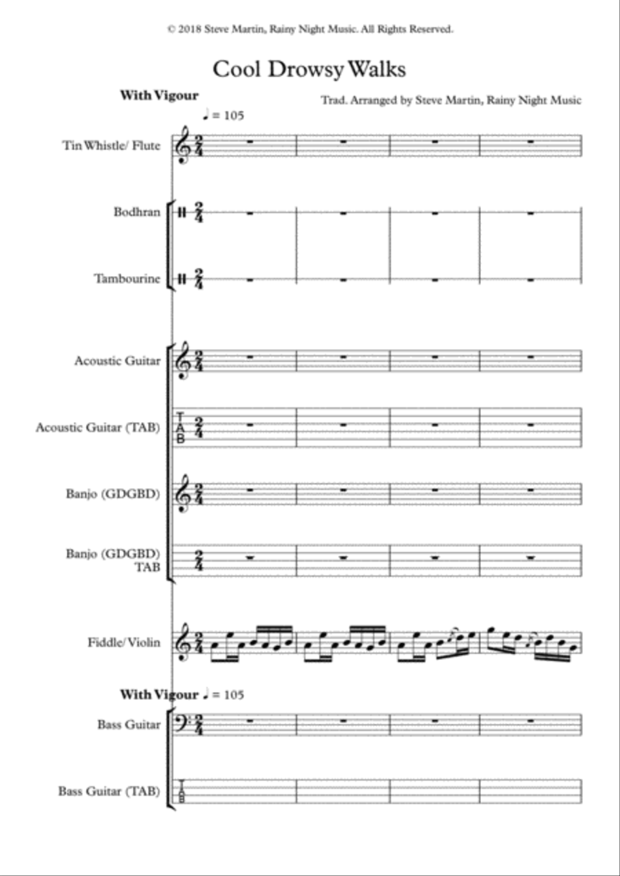 Cool Drowsy Walks Small Ensemble scores gallery preview page 1