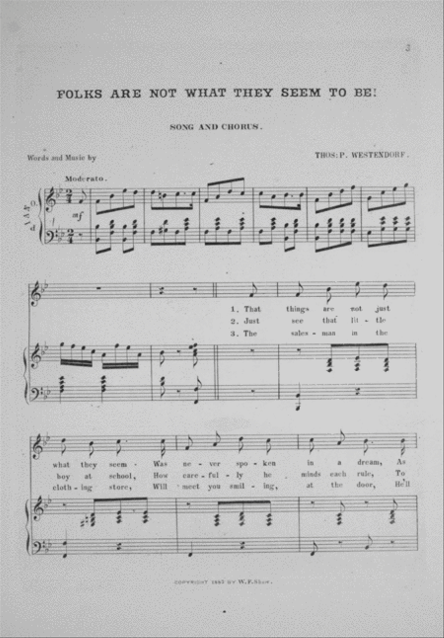 Folks Are Not What They Seem To Be! Song & Chorus Choir scores gallery preview page 2