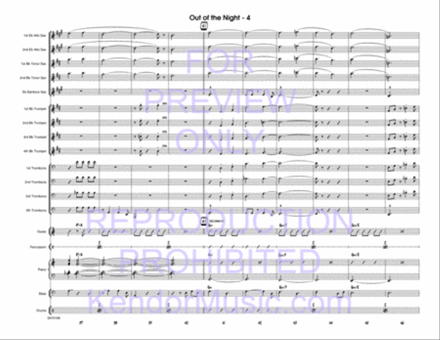 Out Of The Night (Dark Orchid) Jazz Ensemble scores gallery preview page 5