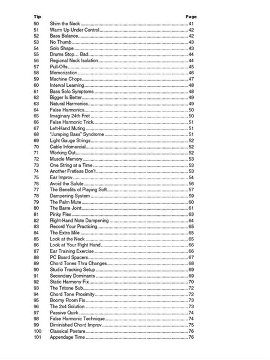 101 Bass Tips Bass Guitar Tablature scores gallery preview page 3