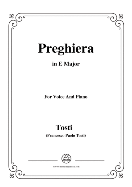 Tosti-Preghiera in E Major,for Voice and Piano image number null