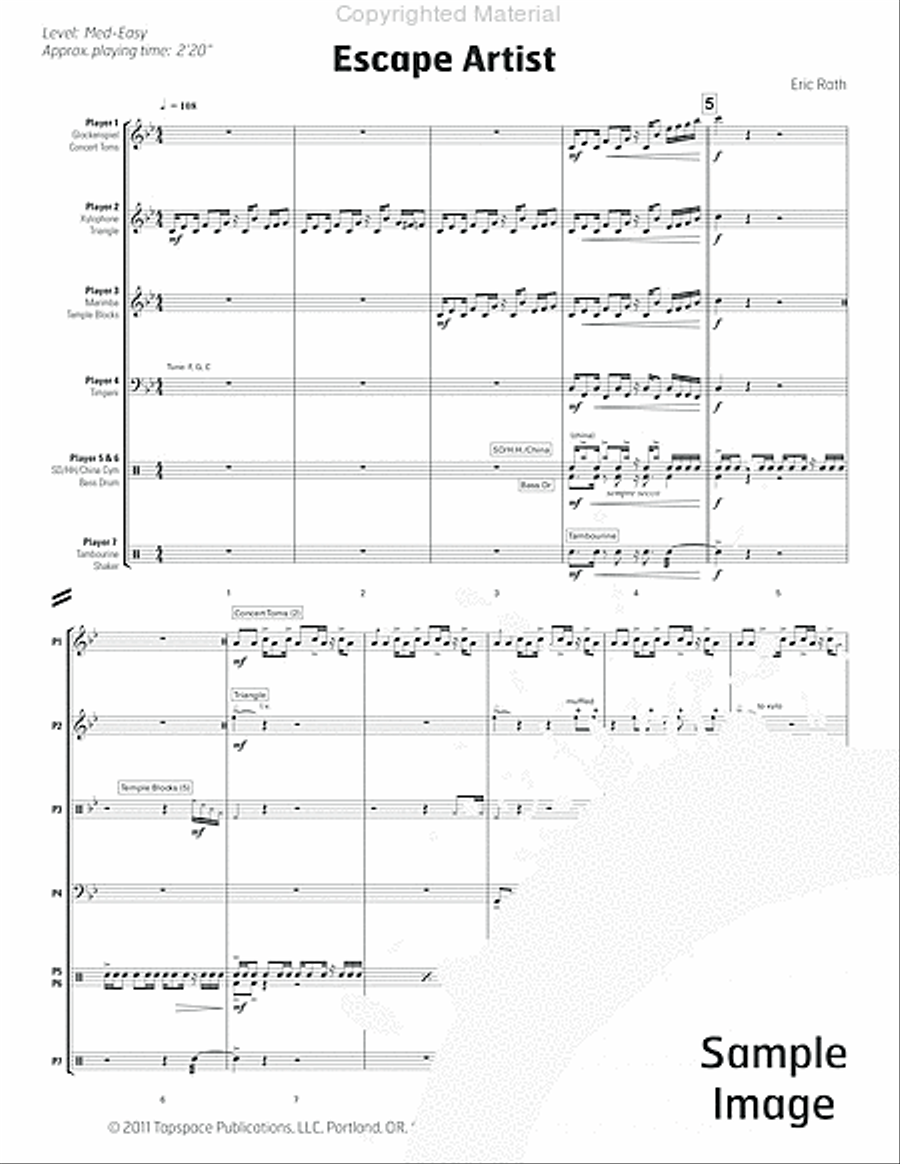 Escape Artist Percussion Ensemble scores gallery preview page 5