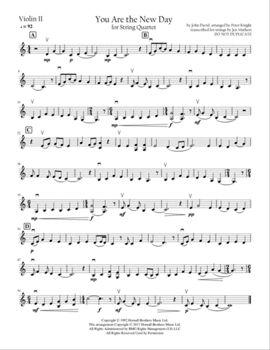 You Are The New Day String Quartet scores gallery preview page 2