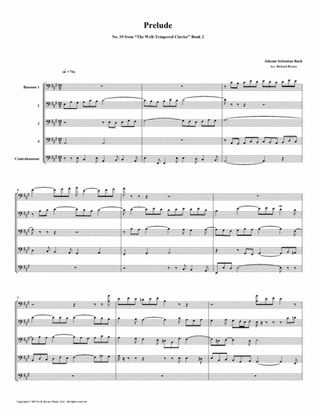 Prelude 19 from Well-Tempered Clavier, Book 2 (Bassoon Quintet)