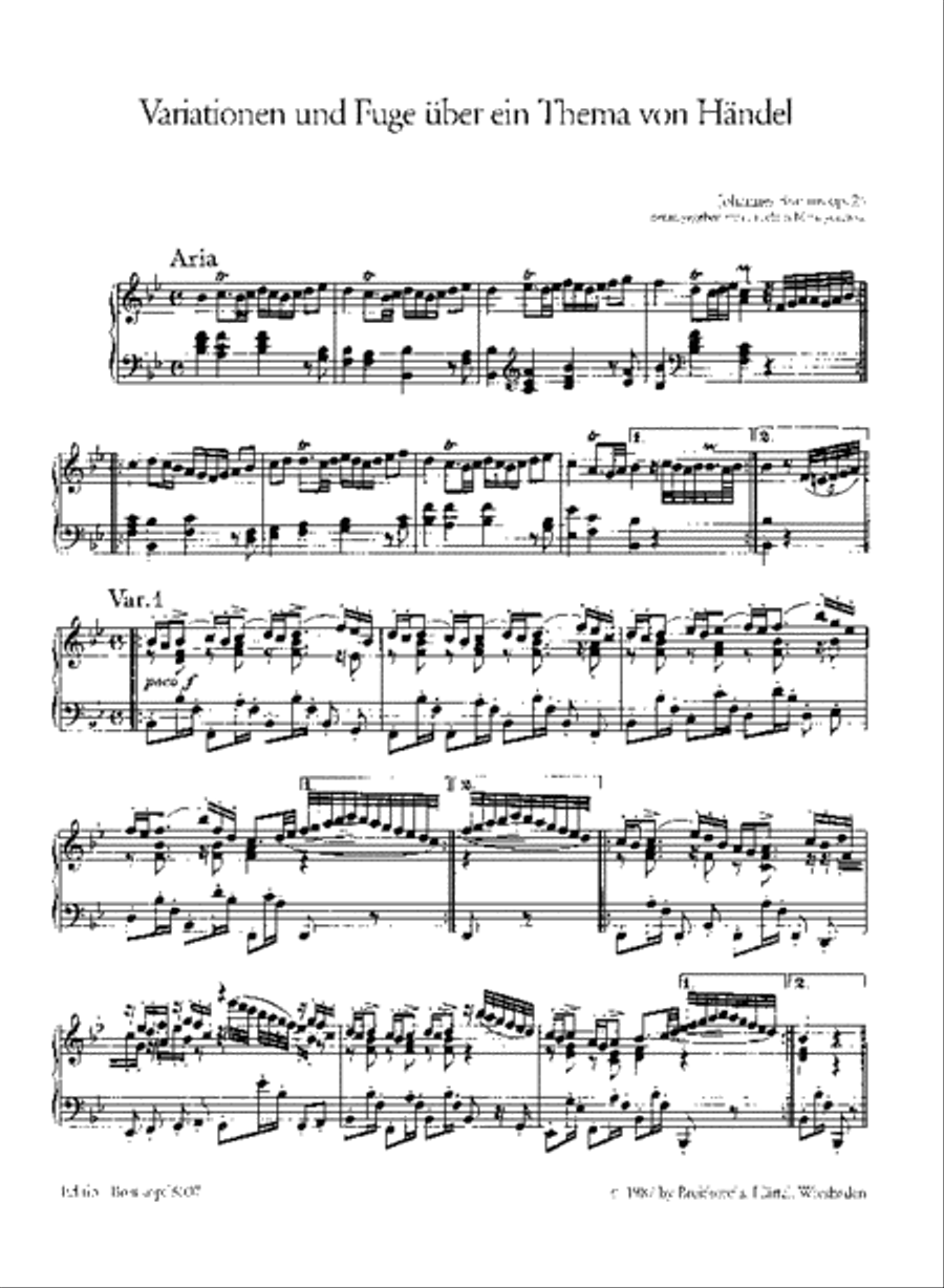 Variations and Fugue on a Theme of Handel Op. 24 Piano Solo scores gallery preview page 2
