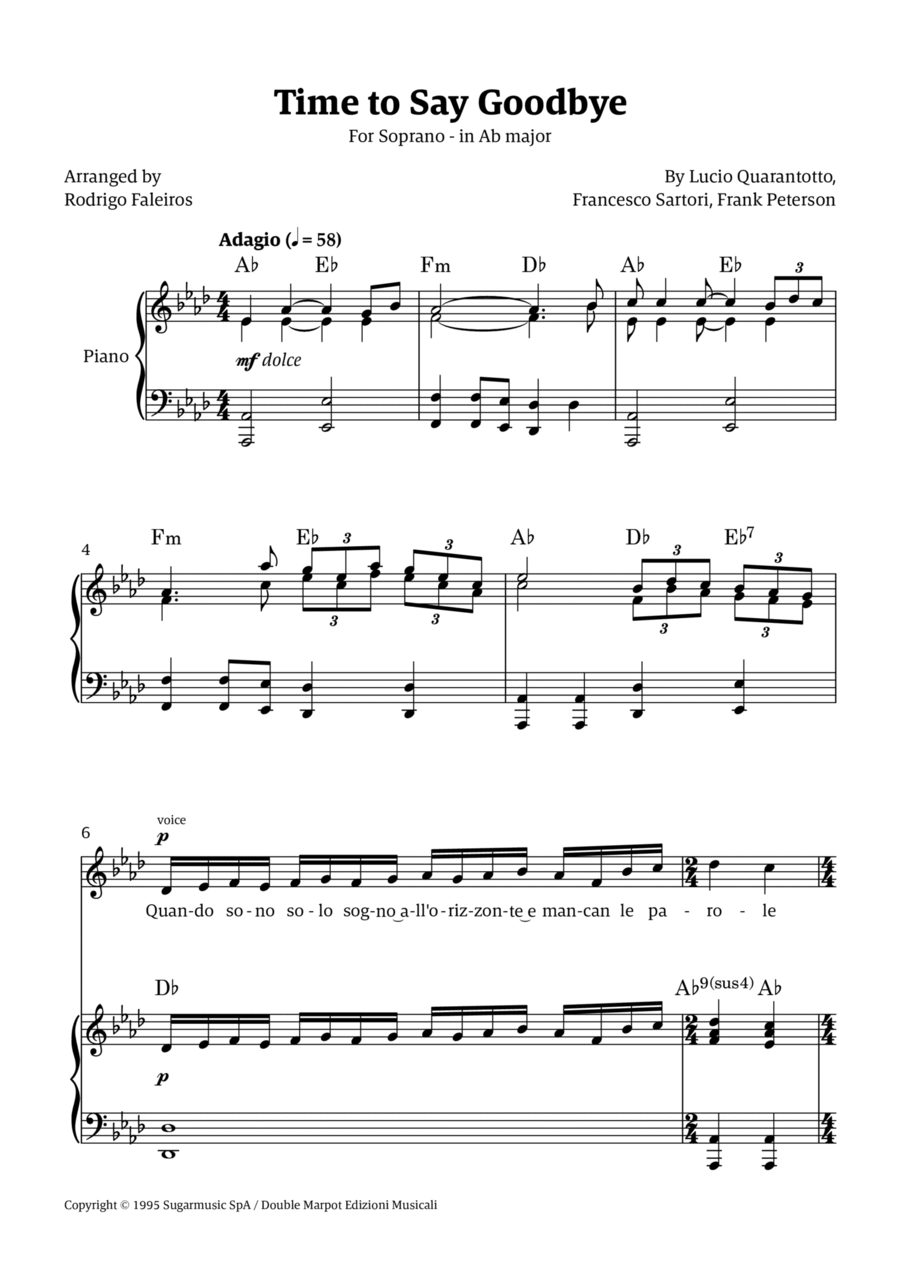Time To Say Goodbye Voice scores gallery preview page 1