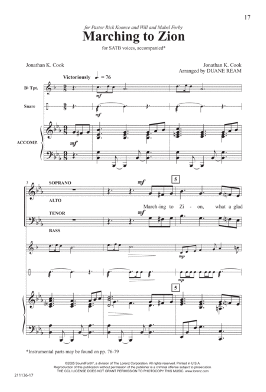 Marching to Zion 4-Part scores gallery preview page 23