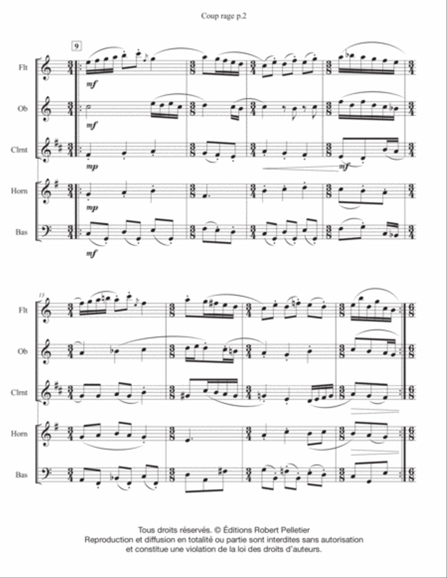 Coup Rage Coup Rage Woodwind Quintet scores gallery preview page 2