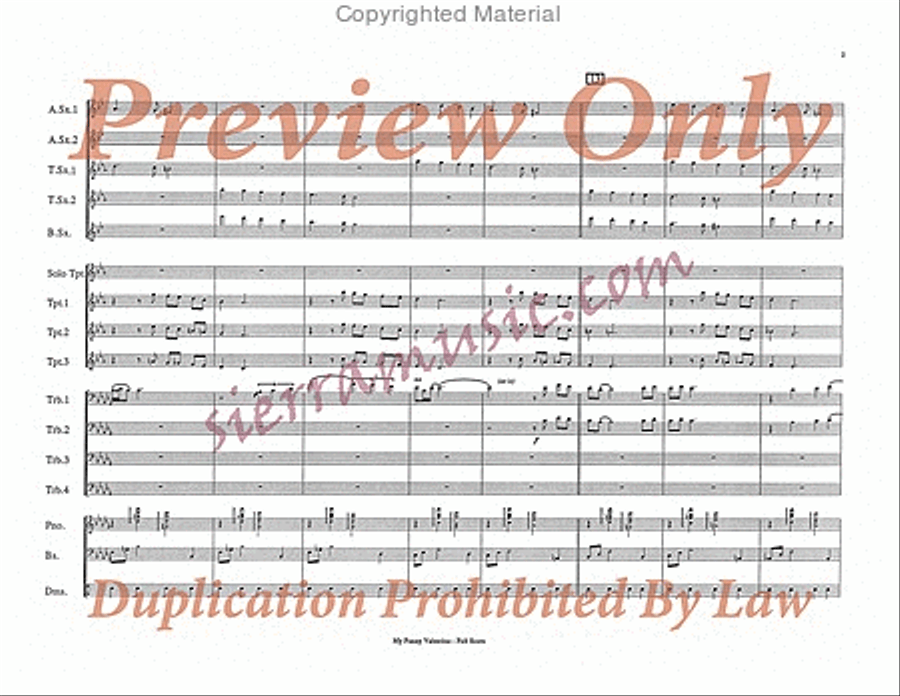 My Funny Valentine Big Band scores gallery preview page 3