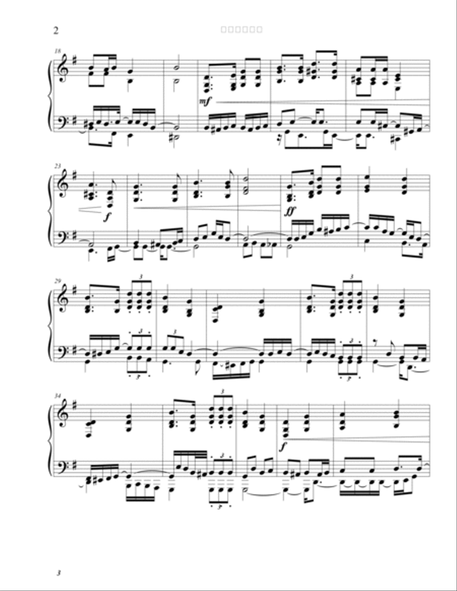 义勇军进行曲 , National Anthem Of China, March Of The Volunteers, yìyǒngjūn jìnxíngqǔ Piano Solo scores gallery preview page 2