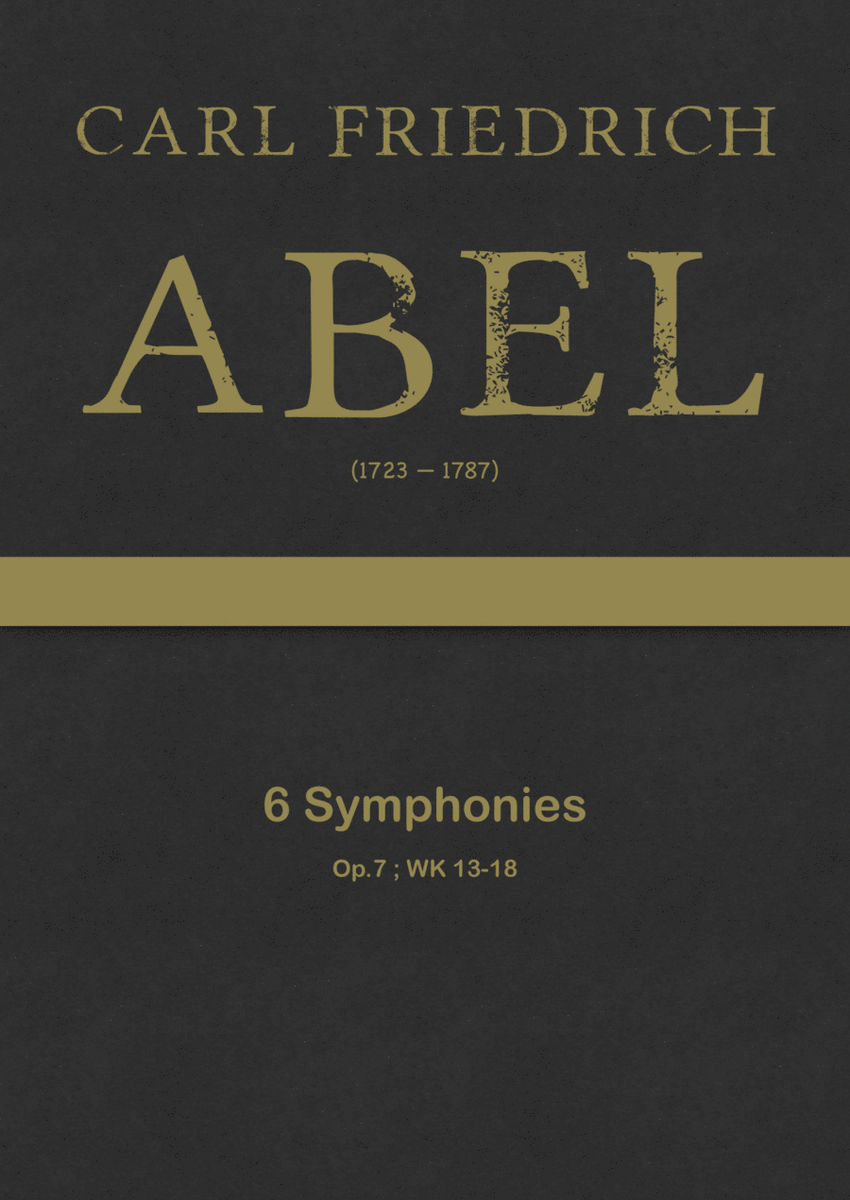 Abel - 6 Symphonies, WK 13-18 ; Op.7 image number null