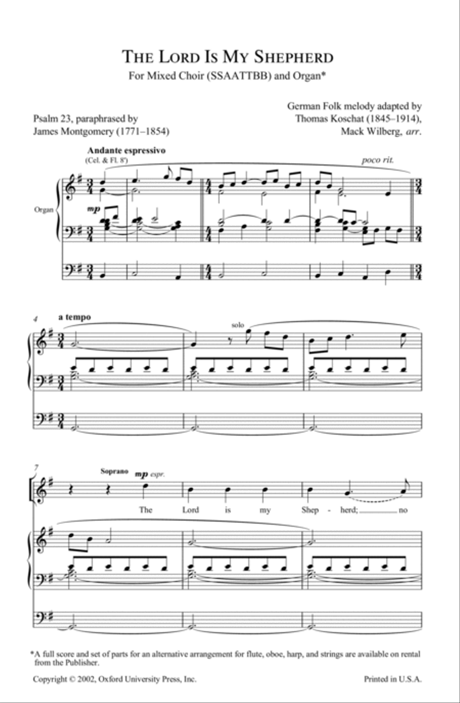 The Lord is my shepherd 4-Part scores gallery preview page 2