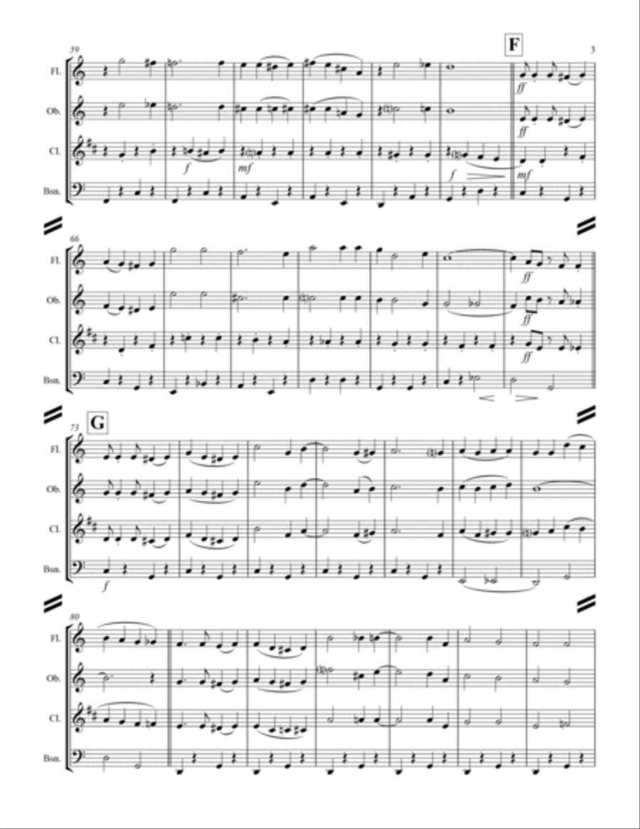 Mele Kalikimaka Woodwind Quartet scores gallery preview page 4