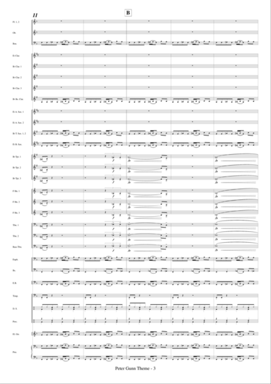 Peter Gunn Concert Band scores gallery preview page 5