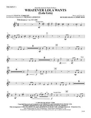 Whatever Lola Wants (Lola Gets) (from the musical Damn Yankees): 1st B-flat Trumpet