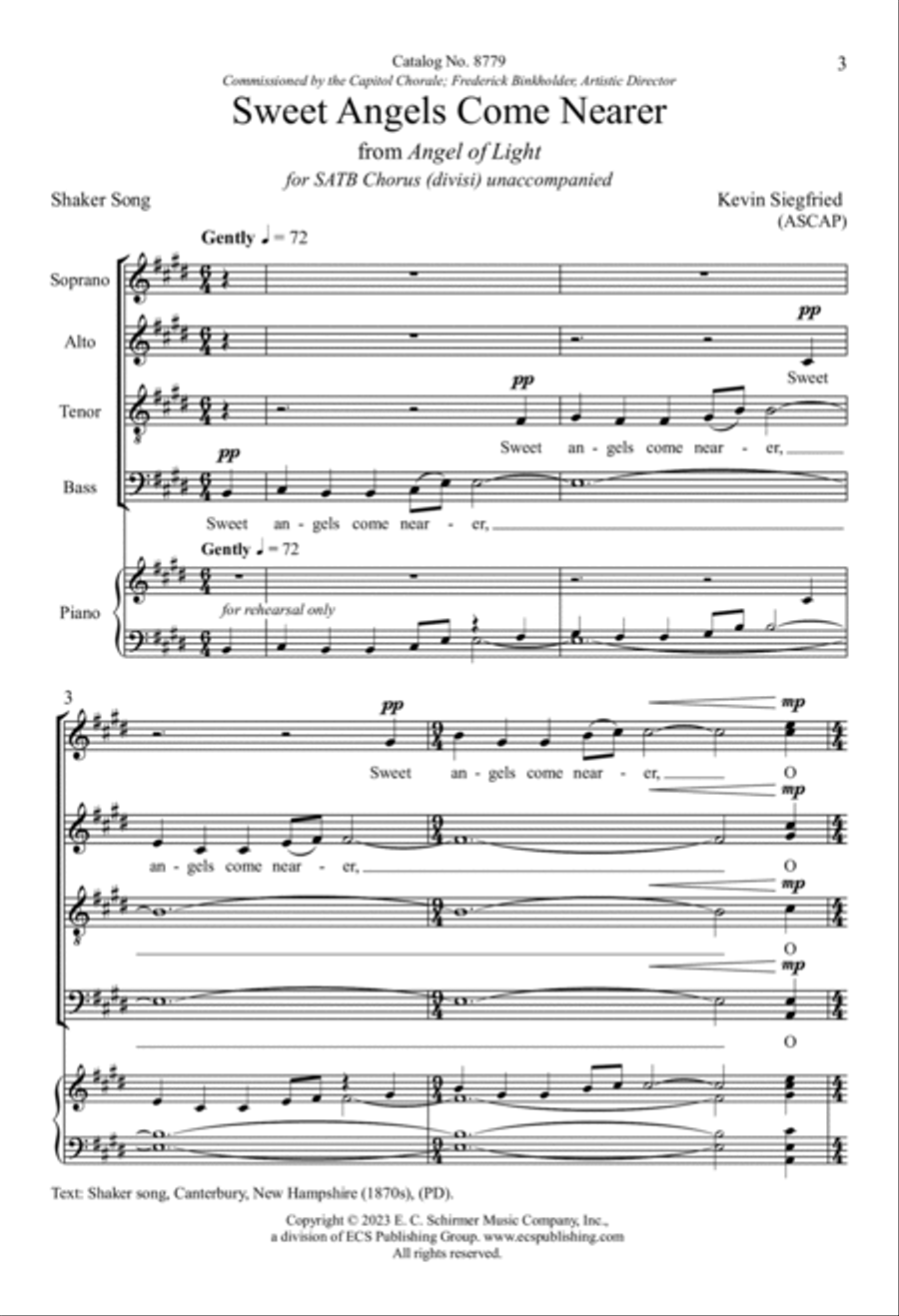 Sweet Angels Come Nearer Divisi scores gallery preview page 3