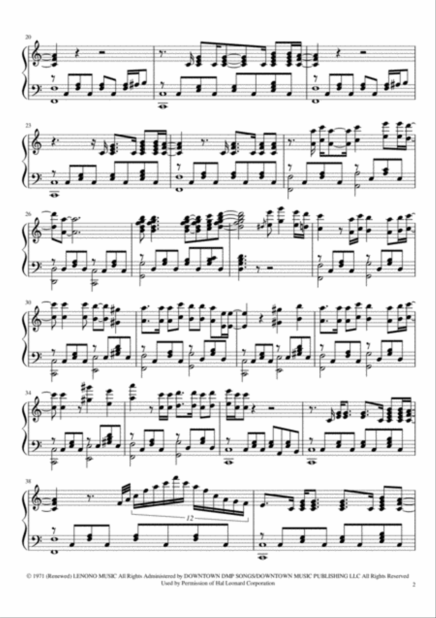 Imagine Imagine Piano Solo scores gallery preview page 2