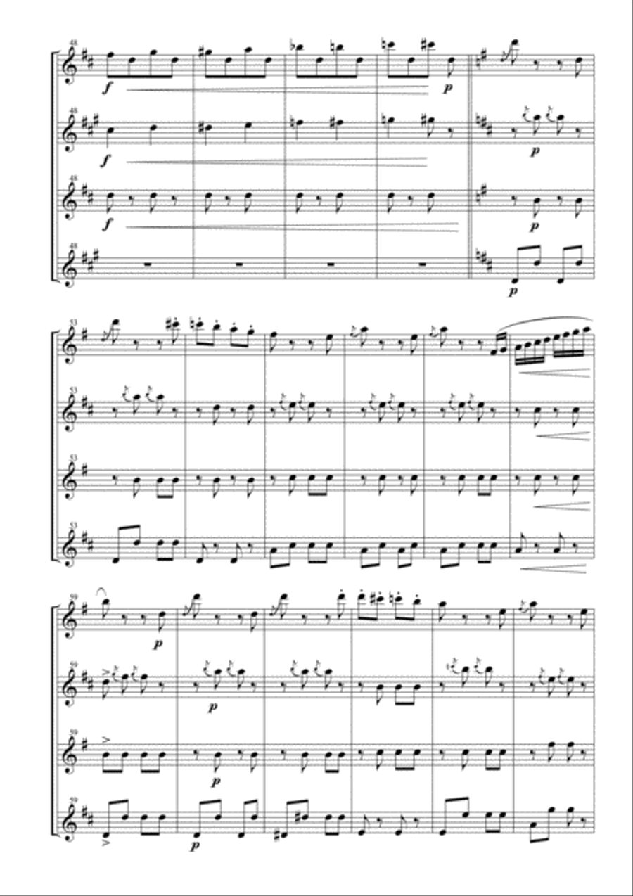 Tritsch-Tratsch Polka for Saxophone Quartet Saxophone Quartet scores gallery preview page 4