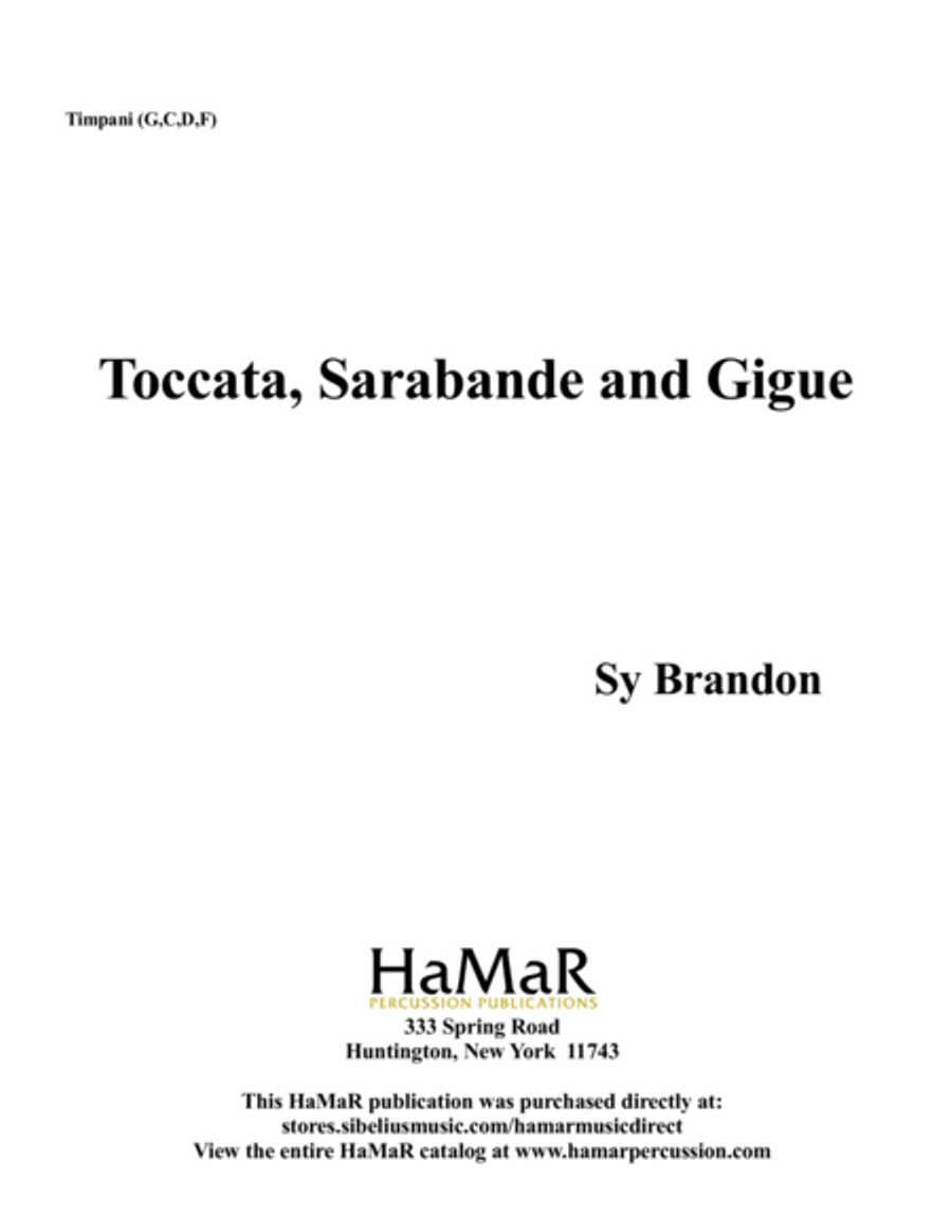 Toccata, Sarabande and Gigue Glockenspiel scores gallery preview page 1