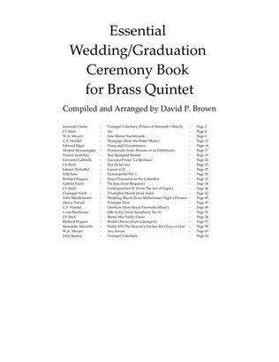 Book cover for Essential Wedding Graduation Book for Brass Quintet