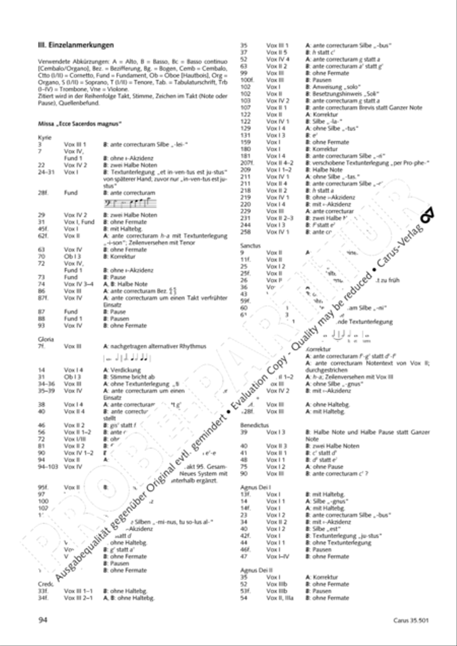 Palestrina: Masses and individual movements Score scores gallery preview page 109