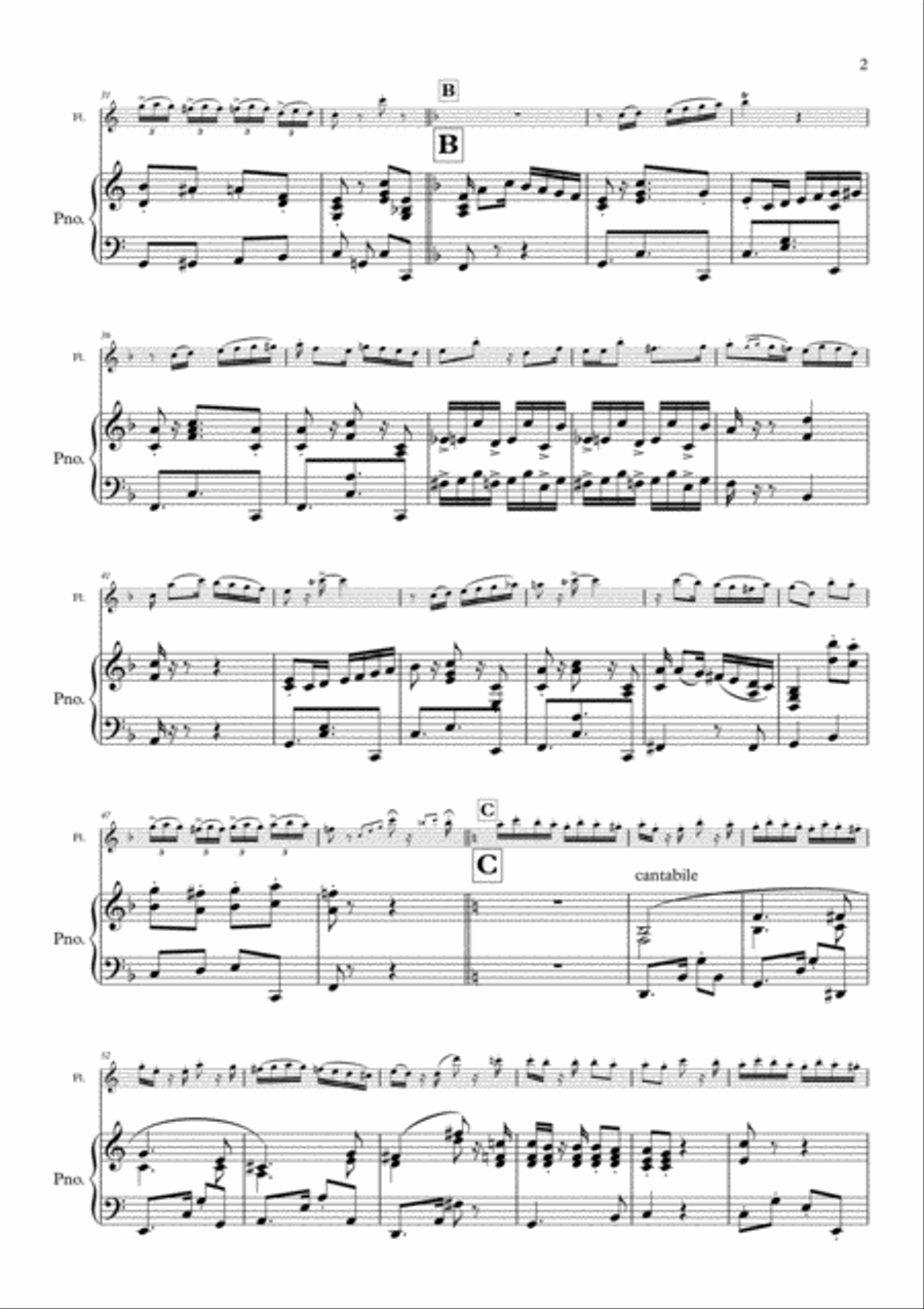 Tango El Porteñito for flute and piano Flute Solo scores gallery preview page 3