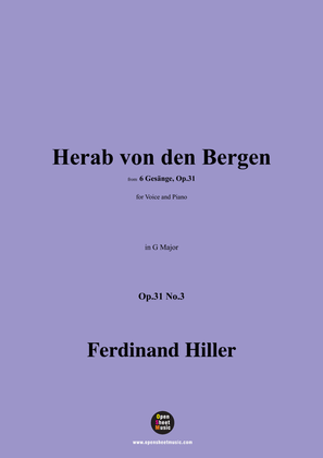 Book cover for F. Hiller-Herab von den Bergen(Herab von den Bergen zum Thale),Op.31 No.3,in G Major