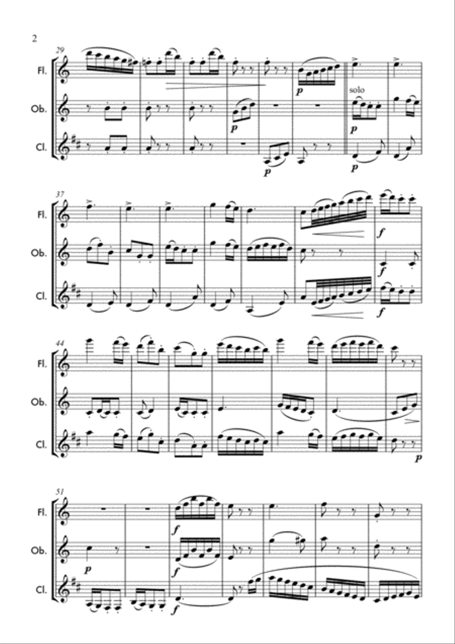 Sonatina Op. 36 No. 1 3rd movement: Andante by Muzio Clementi Woodwind Trio scores gallery preview page 3
