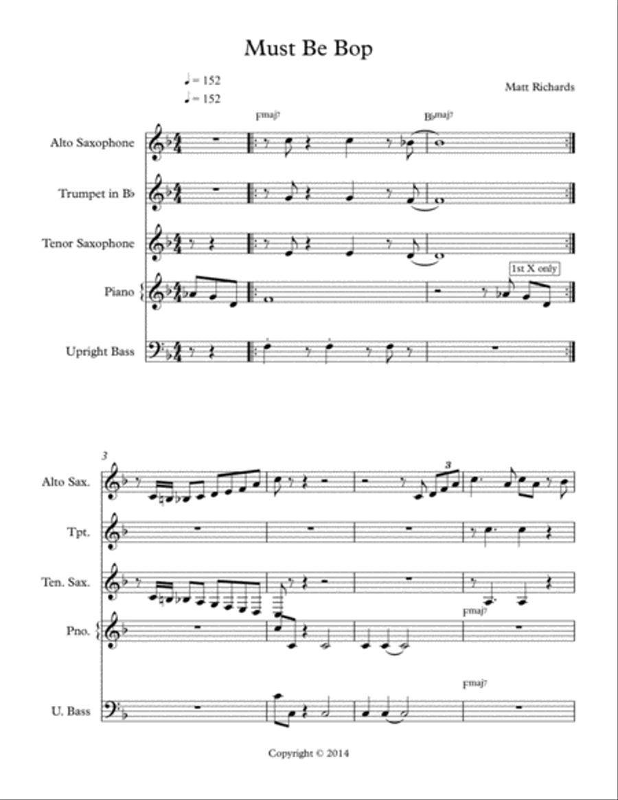 Must Be Bop Jazz Ensemble scores gallery preview page 1