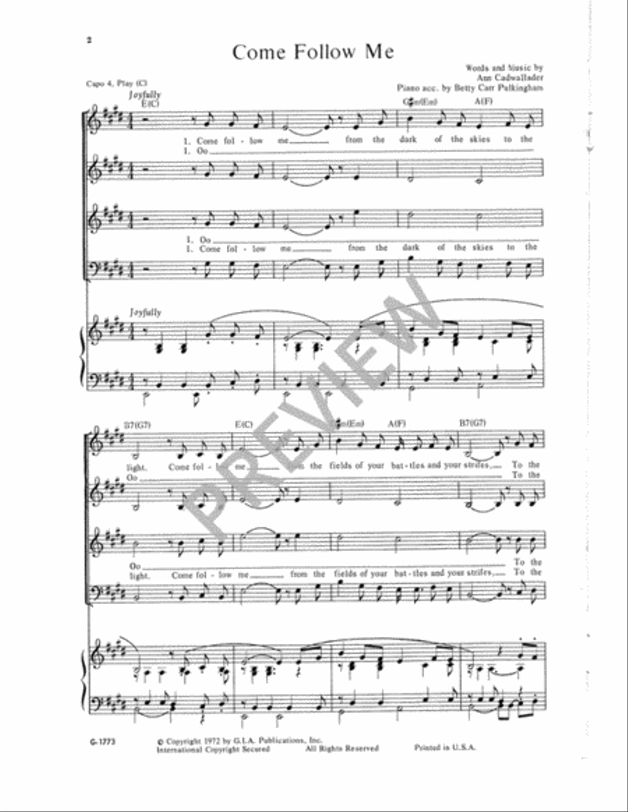 Come, Follow Me Come, Follow Me 4-Part scores gallery preview page 3