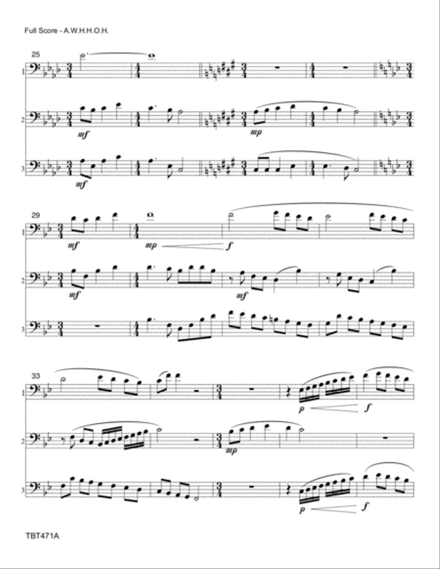7 CHRISTMAS CAROLS for TROMBONE TRIO (unaccompanied) Trombone Trio scores gallery preview page 3