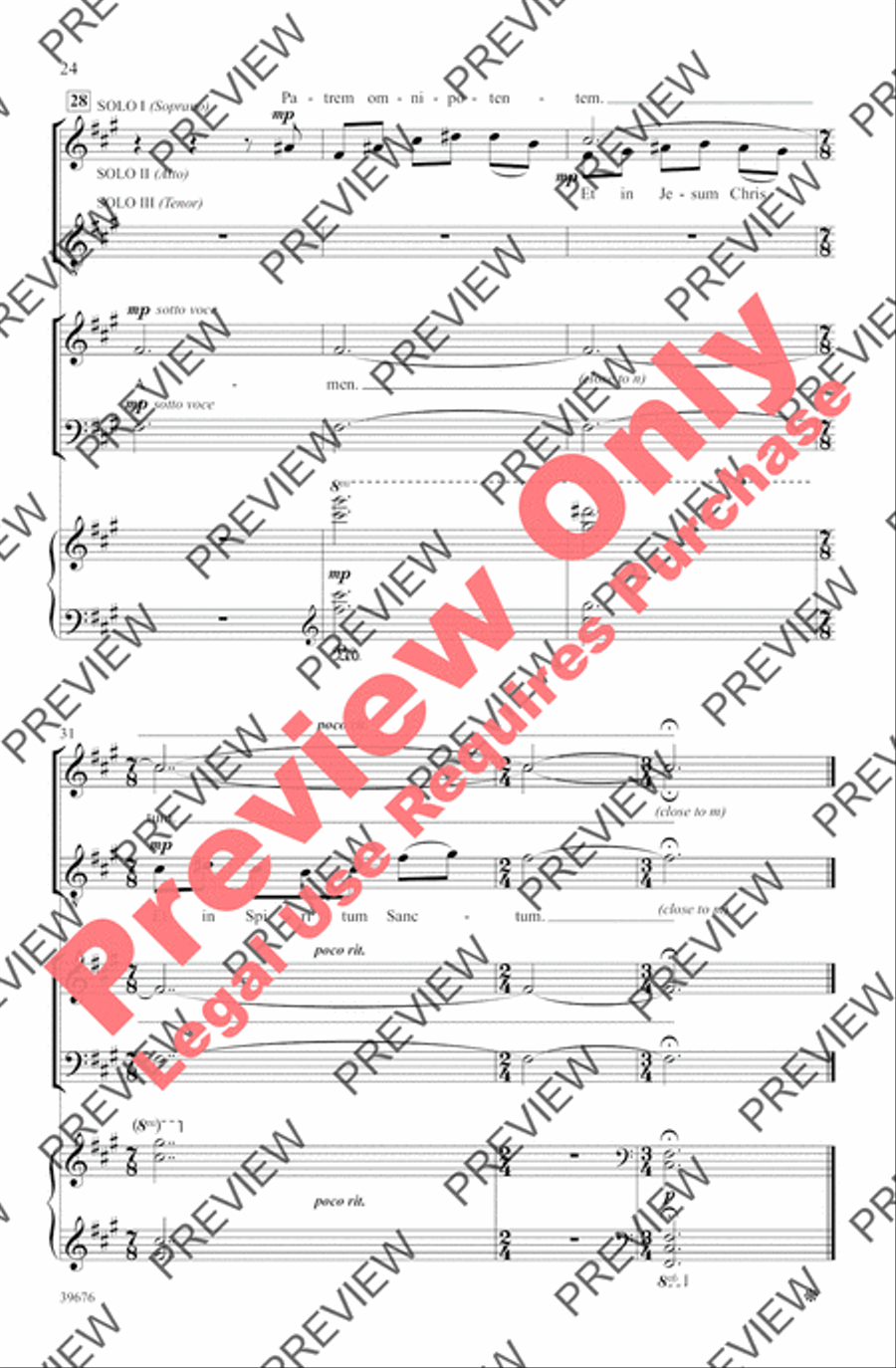 Missa Festiva Missa Festiva 4-Part scores gallery preview page 27