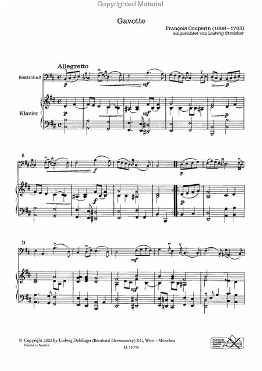 Gavotte Gavotte Double Bass scores gallery preview page 2