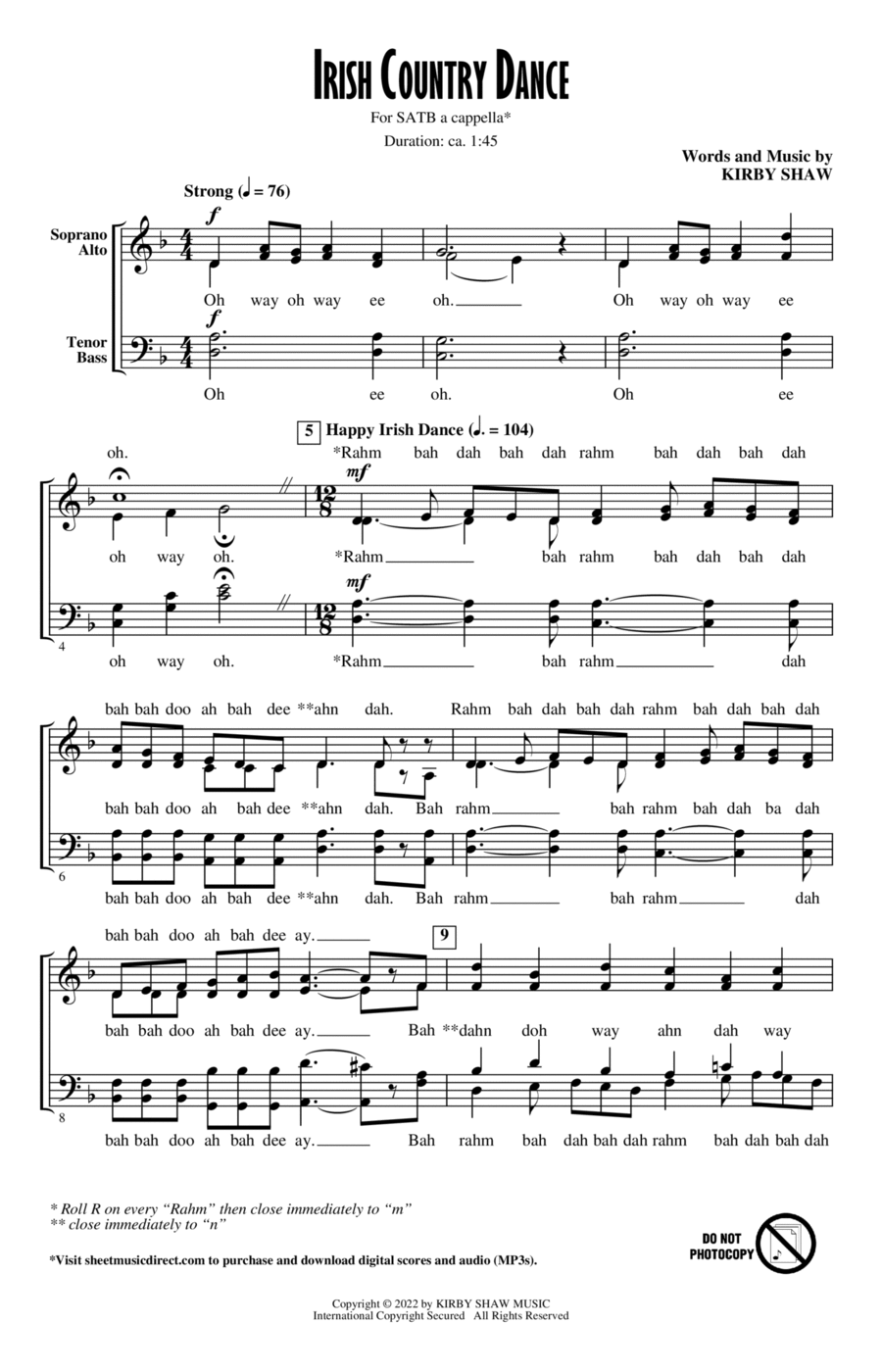 Irish Country Dance 4-Part scores gallery preview page 1