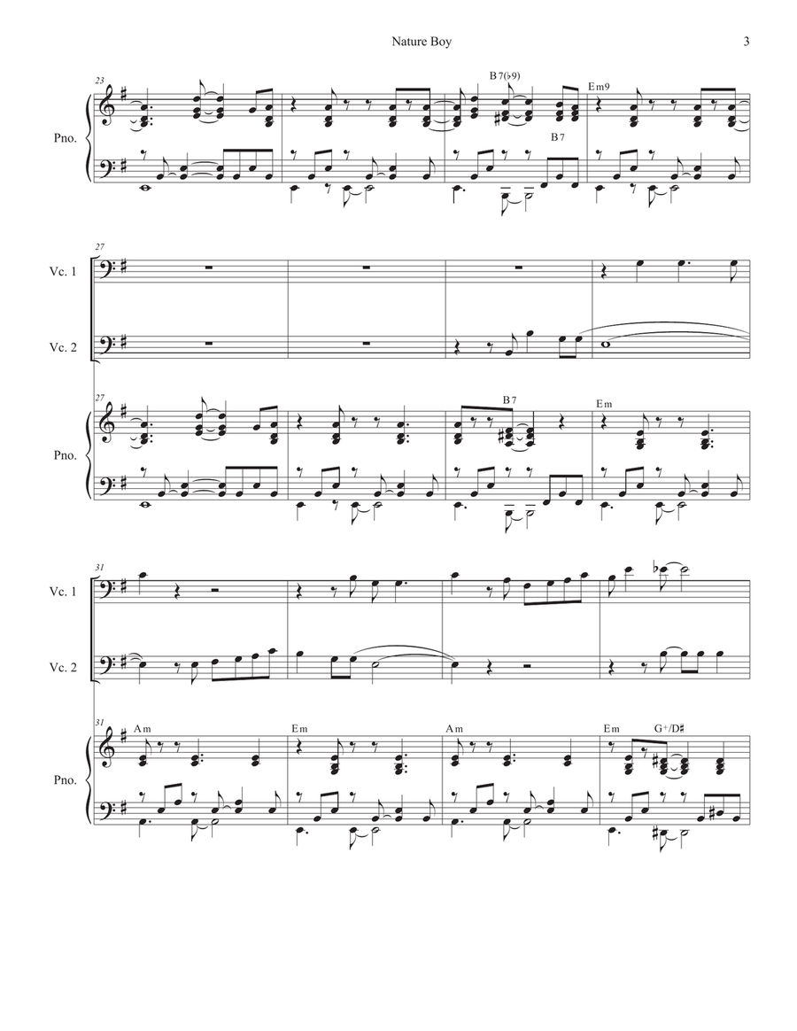 Nature Boy String Duet scores gallery preview page 3