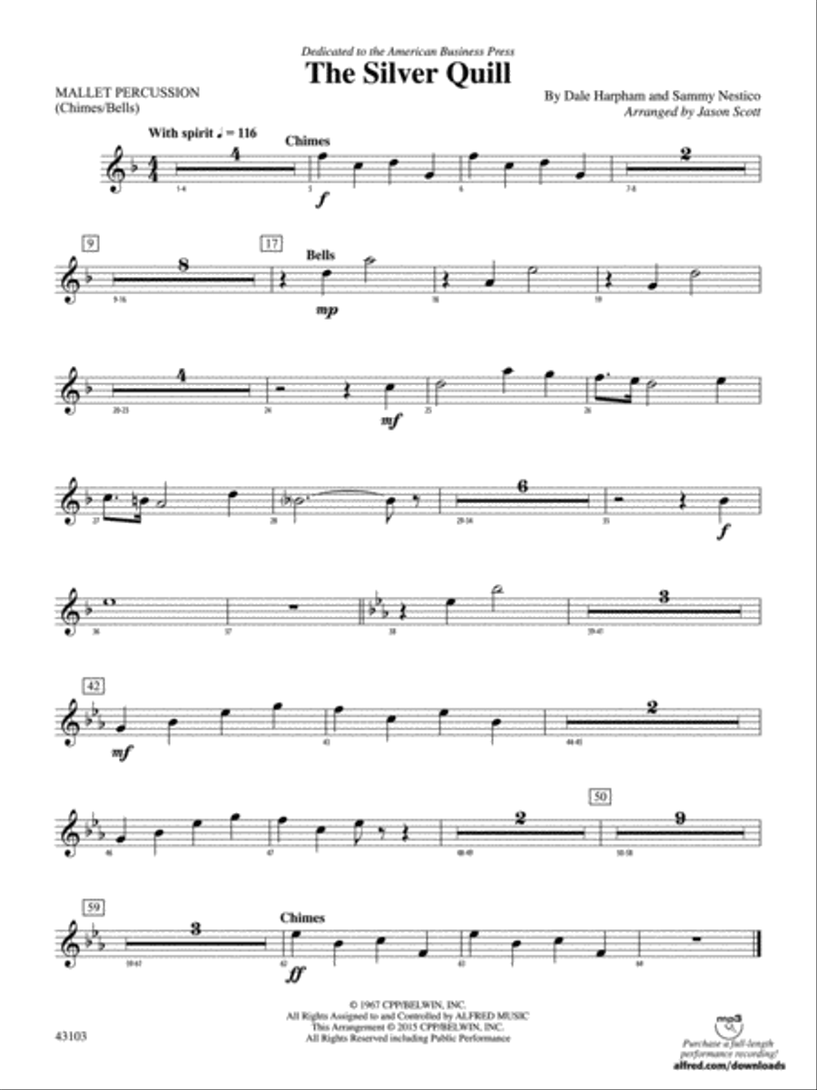 The Silver Quill: Mallets Concert Band scores gallery preview page 1